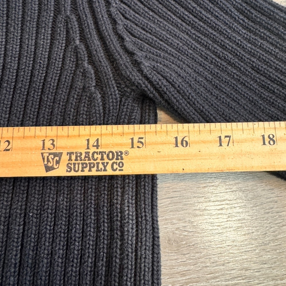 Lauren Jeans Company Ralph Lauren Black Ribbed Nautical Cardigan Medium M - Picture 7 of 9